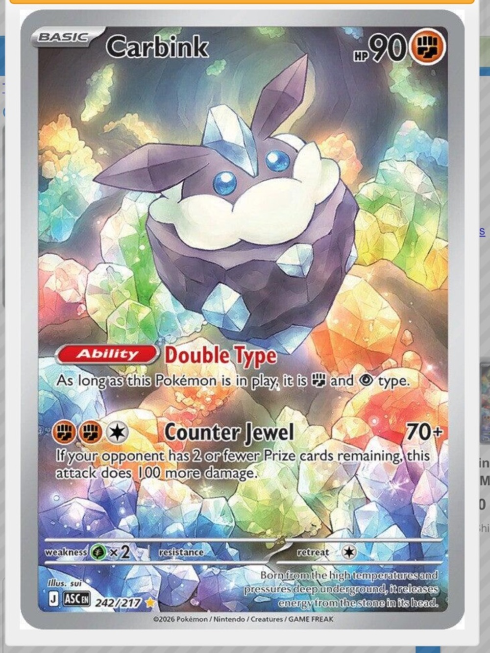Carbink #242 Pokemon Ascended Heroes